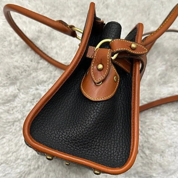 Dooney & Bourke Black and Tan Satchel - Picture 8 of 16